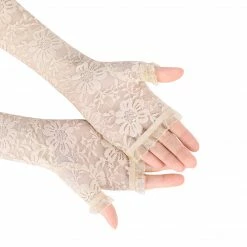 Allegra K UV Protection Thin Lace Sleeves Outdoor Sunscreen Arm Cooling Sleeves For Women