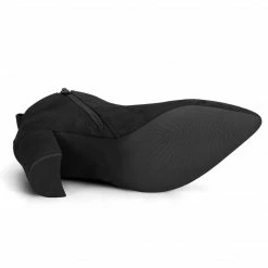 Allegra K Women's Pointed Toe Zipper Block Heels Ankle Boots