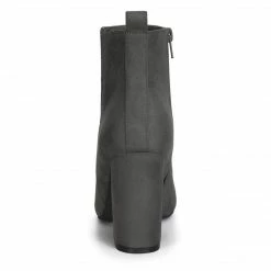 Allegra K Women's Pointed Toe Zipper Block Heels Ankle Boots