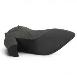 Allegra K Women's Pointed Toe Zipper Block Heels Ankle Boots