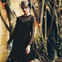 Women Allegra K Mesh Heart Polka Dots Party Dress 27 Women Allegra K Mesh Heart Polka Dots Party Dress