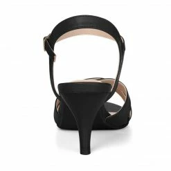 Allegra K Shoes Women's Cross Straps Kitten Heel Ankle Strap Sandals