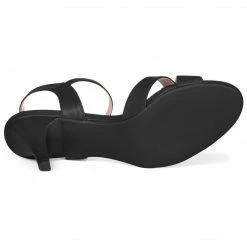 Allegra K Shoes Women's Cross Straps Kitten Heel Ankle Strap Sandals