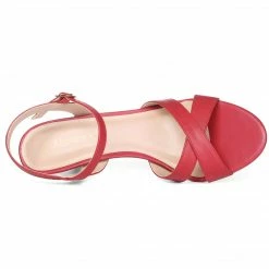 Allegra K Shoes Women's Cross Straps Kitten Heel Ankle Strap Sandals