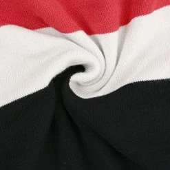 Allegra K Women's Crew Neck Color Block Stretched Bodycon Knitted Sweater Dress