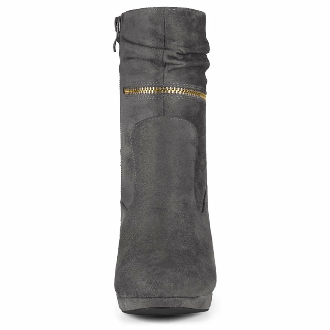 Allegra K Women's Ankle Zip Platform High Heel Mid Calf Boots Shoes 32 Allegra K Women's Ankle Zip Platform High Heel Mid Calf Boots Shoes