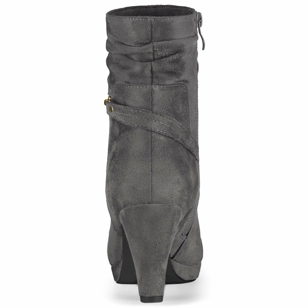 Allegra K Women's Ankle Zip Platform High Heel Mid Calf Boots Shoes 33 Allegra K Women's Ankle Zip Platform High Heel Mid Calf Boots Shoes