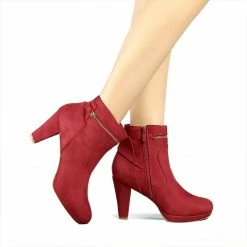 Allegra K Shoes Women's Slip On Zip Round Toe Heel Ankle Boots 59 Allegra K Shoes Women's Slip On Zip Round Toe Heel Ankle Boots