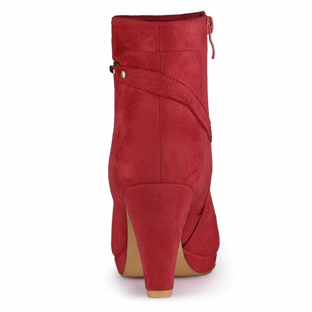 Allegra K Shoes Women's Slip On Zip Round Toe Heel Ankle Boots 27 Allegra K Shoes Women's Slip On Zip Round Toe Heel Ankle Boots