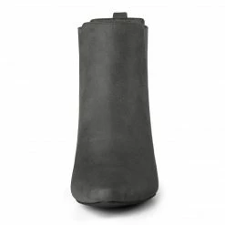 Allegra K Women's Pointed Toe Block Heel Ankle Chelsea Boots