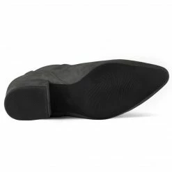 Allegra K Women's Pointed Toe Block Heel Ankle Chelsea Boots