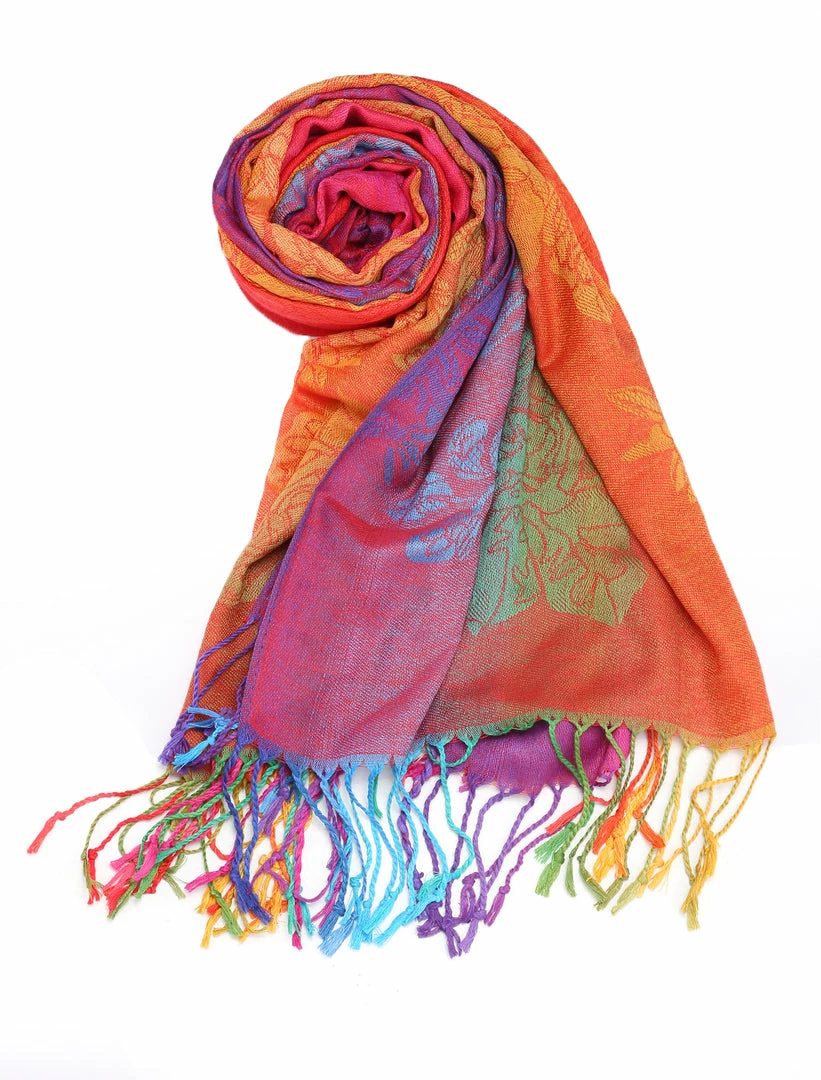 Allegra K Large Tassel Wrap Scarf Wrap Multi-Color Floral Print Gradient Color Scarf For Women 29 Allegra K Large Tassel Wrap Scarf Wrap Multi-Color Floral Print Gradient Color Scarf For Women