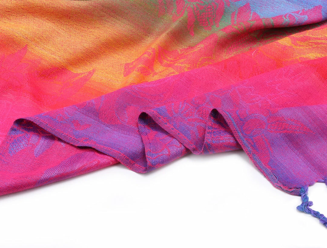 Allegra K Large Tassel Wrap Scarf Wrap Multi-Color Floral Print Gradient Color Scarf For Women 31 Allegra K Large Tassel Wrap Scarf Wrap Multi-Color Floral Print Gradient Color Scarf For Women