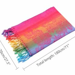 Allegra K Large Tassel Wrap Scarf Wrap Multi-Color Floral Print Gradient Color Scarf For Women 63 Allegra K Large Tassel Wrap Scarf Wrap Multi-Color Floral Print Gradient Color Scarf For Women