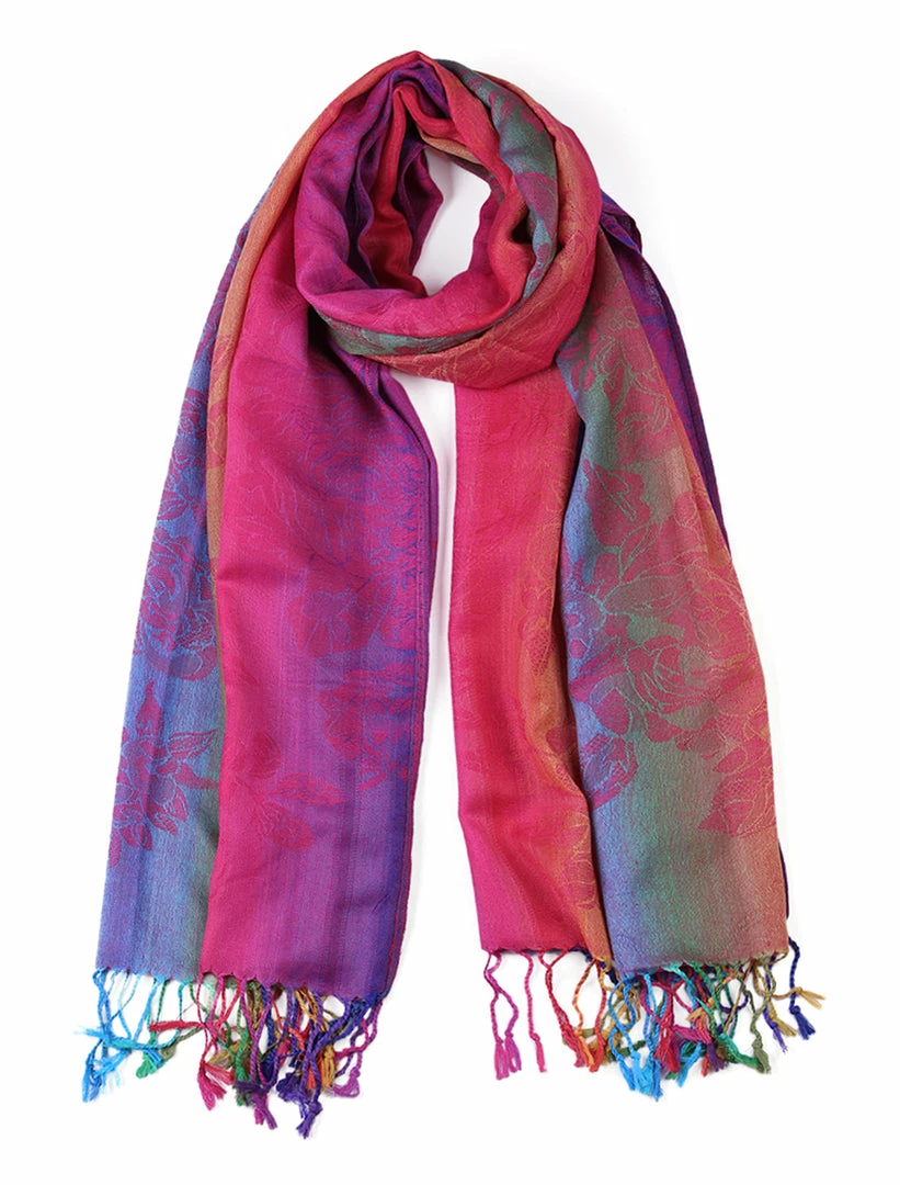 Allegra K Large Tassel Wrap Scarf Wrap Multi-Color Floral Print Gradient Color Scarf For Women 28 Allegra K Large Tassel Wrap Scarf Wrap Multi-Color Floral Print Gradient Color Scarf For Women