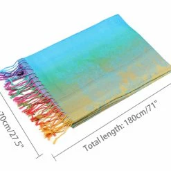 Allegra K Large Tassel Wrap Scarf Wrap Multi-Color Floral Print Gradient Color Scarf For Women 57 Allegra K Large Tassel Wrap Scarf Wrap Multi-Color Floral Print Gradient Color Scarf For Women