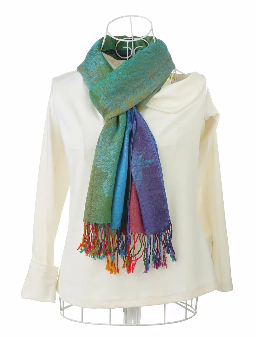 Allegra K Large Tassel Wrap Scarf Wrap Multi-Color Floral Print Gradient Color Scarf For Women 27 Allegra K Large Tassel Wrap Scarf Wrap Multi-Color Floral Print Gradient Color Scarf For Women