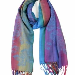 Allegra K Large Tassel Wrap Scarf Wrap Multi-Color Floral Print Gradient Color Scarf For Women 53 Allegra K Large Tassel Wrap Scarf Wrap Multi-Color Floral Print Gradient Color Scarf For Women