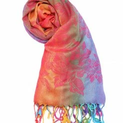 Allegra K Large Tassel Wrap Scarf Wrap Multi-Color Floral Print Gradient Color Scarf For Women 48 Allegra K Large Tassel Wrap Scarf Wrap Multi-Color Floral Print Gradient Color Scarf For Women