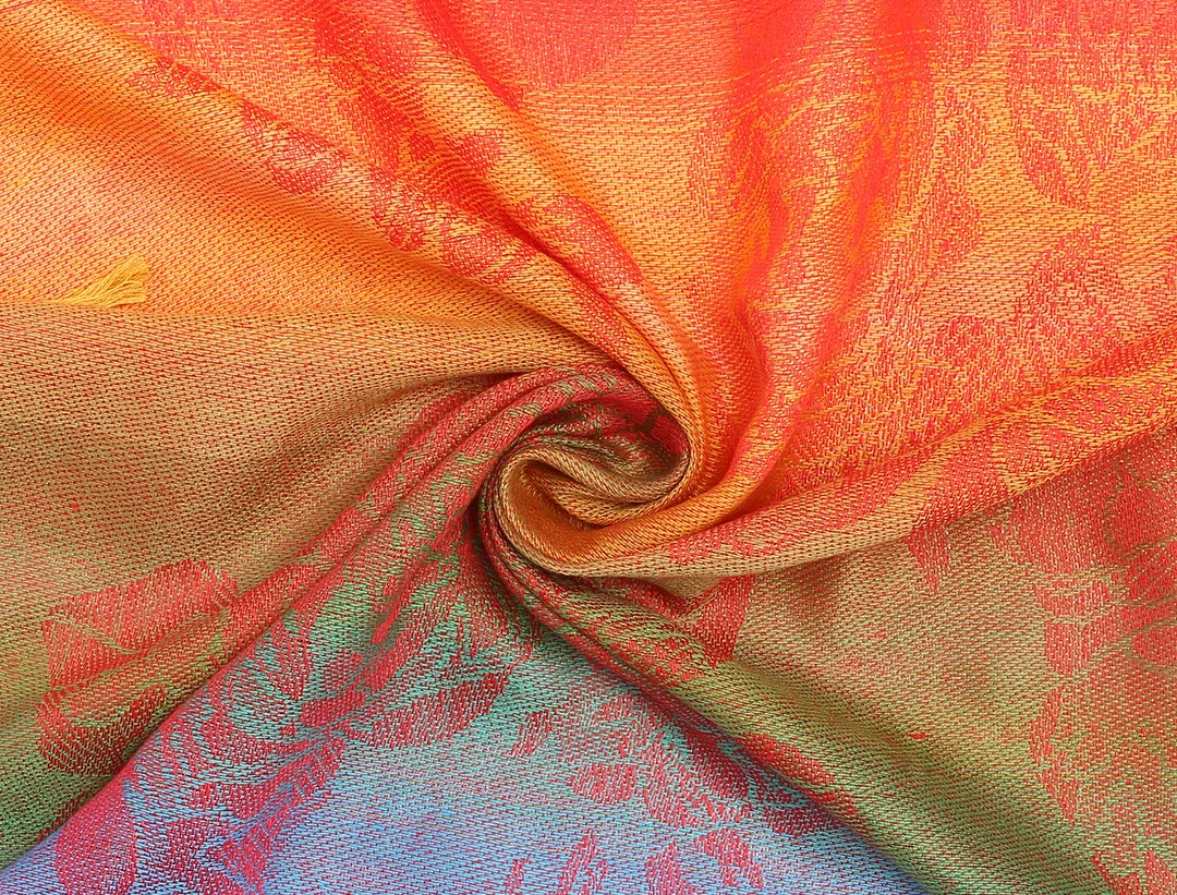 Allegra K Large Tassel Wrap Scarf Wrap Multi-Color Floral Print Gradient Color Scarf For Women 18 Allegra K Large Tassel Wrap Scarf Wrap Multi-Color Floral Print Gradient Color Scarf For Women