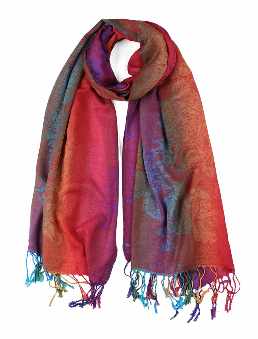 Allegra K Large Tassel Wrap Scarf Wrap Multi-Color Floral Print Gradient Color Scarf For Women 16 Allegra K Large Tassel Wrap Scarf Wrap Multi-Color Floral Print Gradient Color Scarf For Women