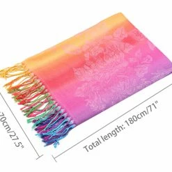 Allegra K Large Tassel Wrap Scarf Wrap Multi-Color Floral Print Gradient Color Scarf For Women 45 Allegra K Large Tassel Wrap Scarf Wrap Multi-Color Floral Print Gradient Color Scarf For Women