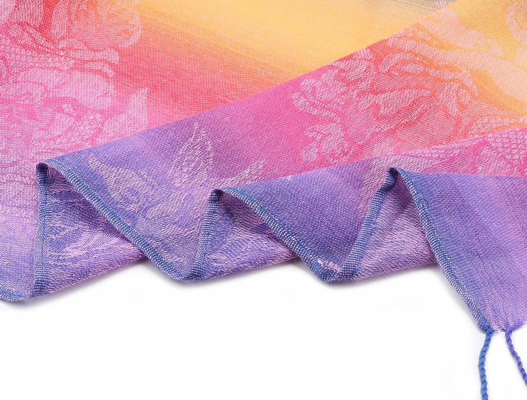 Allegra K Large Tassel Wrap Scarf Wrap Multi-Color Floral Print Gradient Color Scarf For Women 7 Allegra K Large Tassel Wrap Scarf Wrap Multi-Color Floral Print Gradient Color Scarf For Women