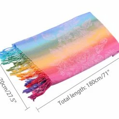 Allegra K Large Tassel Wrap Scarf Wrap Multi-Color Floral Print Gradient Color Scarf For Women 39 Allegra K Large Tassel Wrap Scarf Wrap Multi-Color Floral Print Gradient Color Scarf For Women