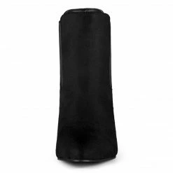 Allegra K Shoes Women's Pointed Toe Low Stiletto Heel Ankle Chelsea Boots