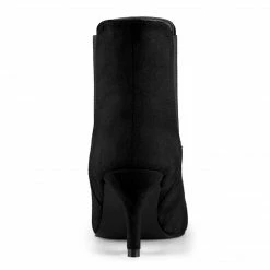 Allegra K Shoes Women's Pointed Toe Low Stiletto Heel Ankle Chelsea Boots