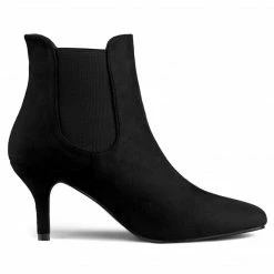 Allegra K Shoes Women's Pointed Toe Low Stiletto Heel Ankle Chelsea Boots