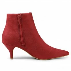 Allegra K Women's Pointed Toe Zip Stiletto Kitten Heel Ankle Booties Shoes