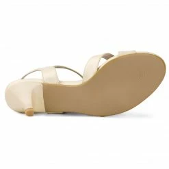 Allegra K Shoes Women's Cross Straps Kitten Heel Ankle Strap Sandals