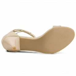 Allegra K Women's Women Open Toe Kitten Heel Lace Up Dress Sandals