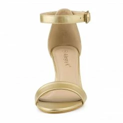 Allegra K TR98227C-1 Women Open Toe Kitten Heeled Ankle Strap Sandals Shoes