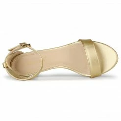 Allegra K TR98227C-1 Women Open Toe Kitten Heeled Ankle Strap Sandals Shoes
