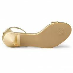 Allegra K TR98227C-1 Women Open Toe Kitten Heeled Ankle Strap Sandals Shoes