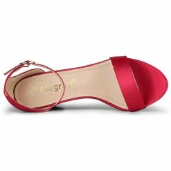 Allegra K Shoes Women's Satin Open Toe Ankle Strap Chunky Heels Sandals 16 Allegra K Shoes Women's Satin Open Toe Ankle Strap Chunky Heels Sandals