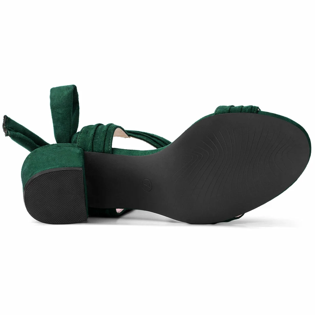 Allegra K Women's Open Toe Ankle Tie Back Block Heel Sandals Shoes 14 Allegra K Women's Open Toe Ankle Tie Back Block Heel Sandals Shoes