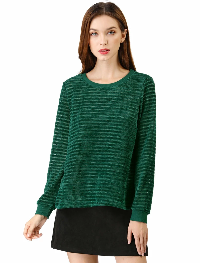 Allegra K Velvet Texture Knit Top 4 Allegra K Velvet Texture Knit Top