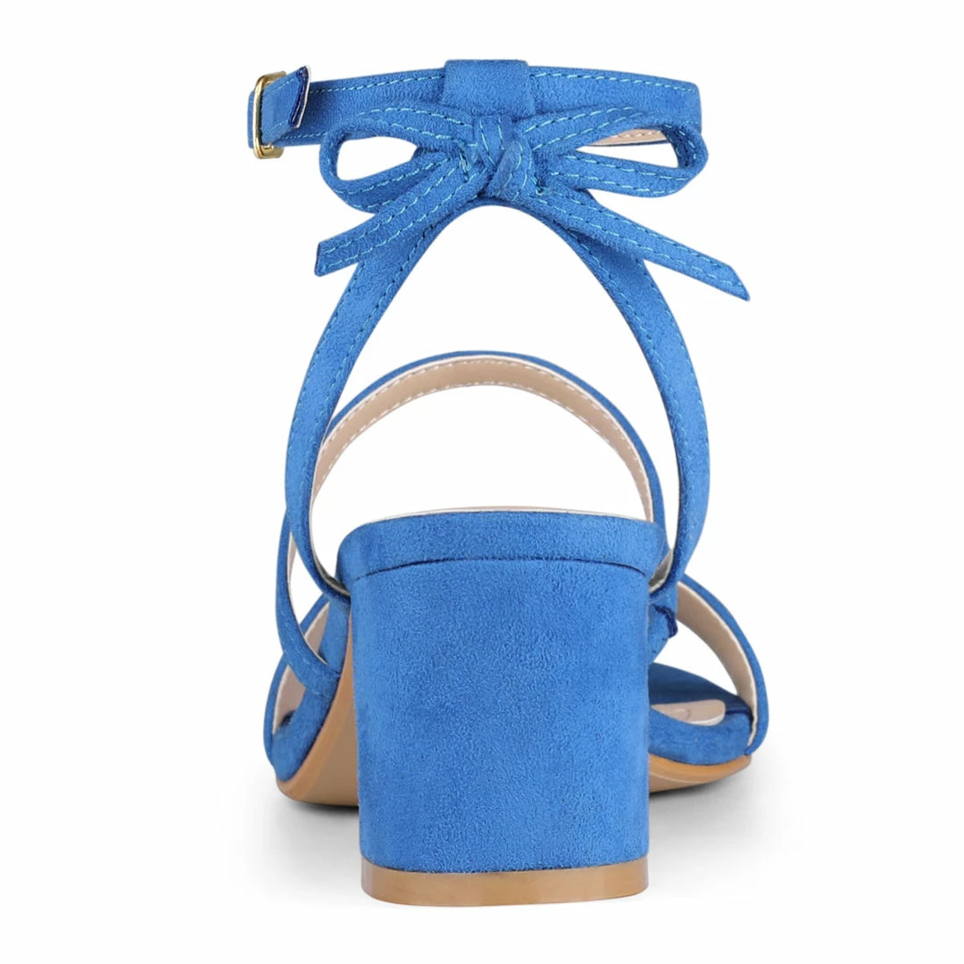 Allegra K Women's Slingback Bow Ankle Strap Block Heels Sandals 14 Allegra K Women's Slingback Bow Ankle Strap Block Heels Sandals