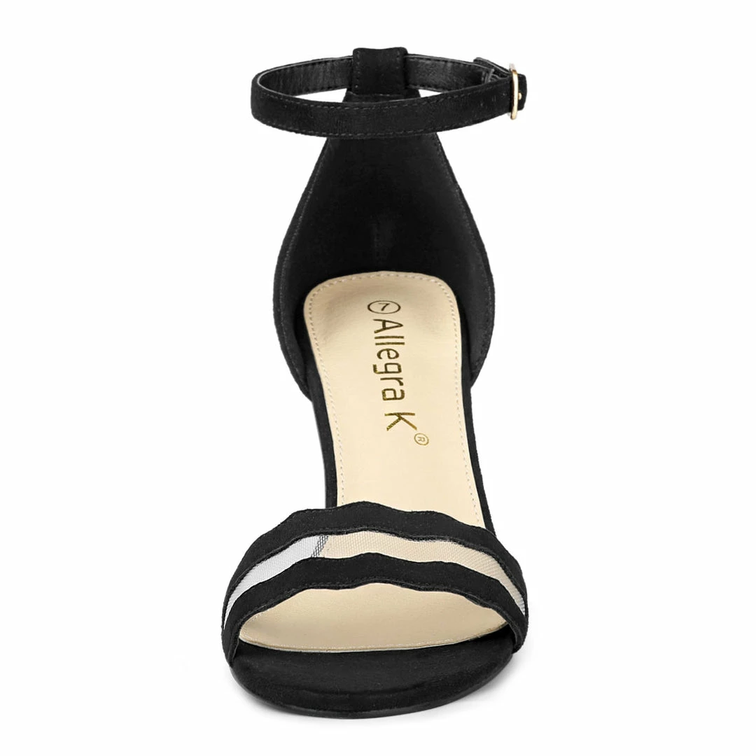 Allegra K Women's Mesh Ankle Strap Chunky Heel Dress Sandals Shoes 13 Allegra K Women's Mesh Ankle Strap Chunky Heel Dress Sandals Shoes
