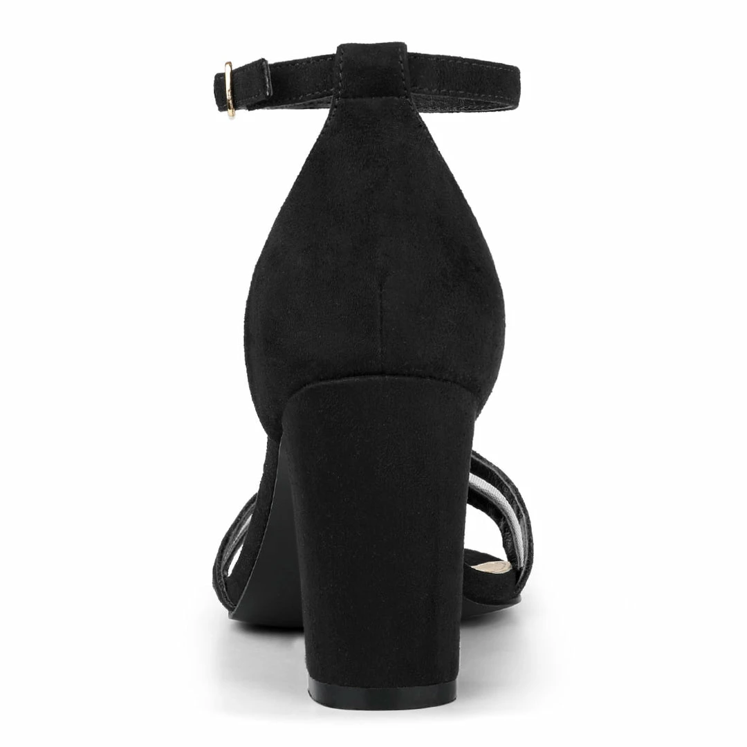 Allegra K Women's Mesh Ankle Strap Chunky Heel Dress Sandals Shoes 14 Allegra K Women's Mesh Ankle Strap Chunky Heel Dress Sandals Shoes