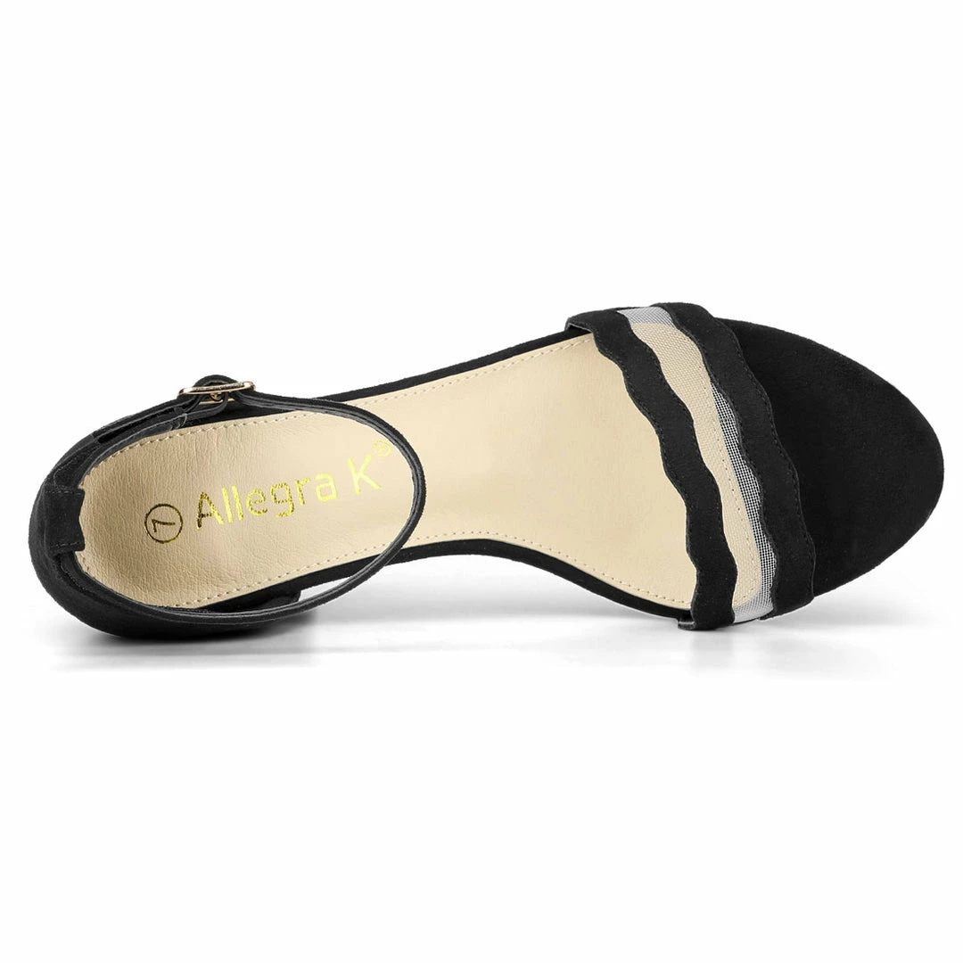 Allegra K Women's Mesh Ankle Strap Chunky Heel Dress Sandals Shoes 15 Allegra K Women's Mesh Ankle Strap Chunky Heel Dress Sandals Shoes