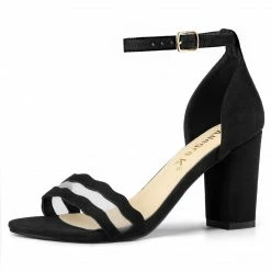 Allegra K Women's Mesh Ankle Strap Chunky Heel Dress Sandals Shoes 25 Allegra K Women's Mesh Ankle Strap Chunky Heel Dress Sandals Shoes