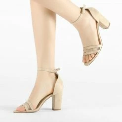 Allegra K Women's Mesh Ankle Strap Chunky Heel Dress Sandals Shoes 19 Allegra K Women's Mesh Ankle Strap Chunky Heel Dress Sandals Shoes