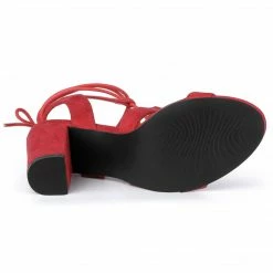 Allegra K Shoes Women's Lace Up Block Heel Cutout Gladiator Sandals