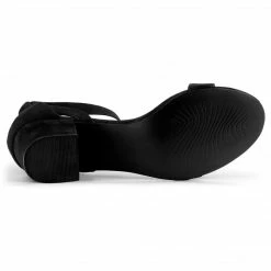 Allegra K Women's Ankle Strap Block Low Heel Sandals Shoes