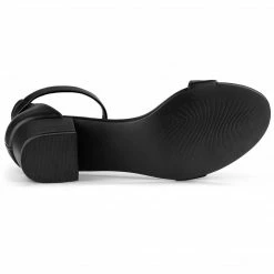 Allegra K Women's Open Toe Low Block Heel Ankle Strap Sandals