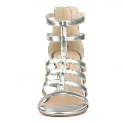 Allegra K Women's Cage Strappy Gladiators Chunky Heels Sandals